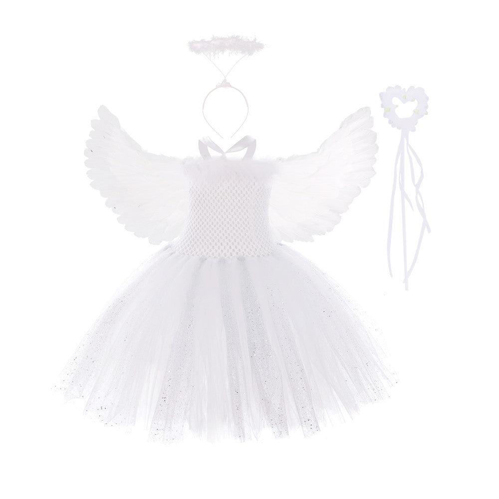 Halloween Character Cosplay Clothes Tooth Fairy Princess Dress White Pettiskirt Festival Costume