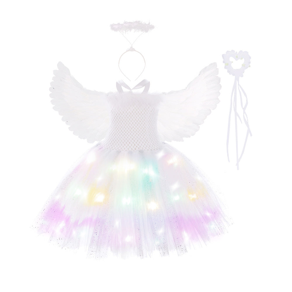 Halloween Character Cosplay Clothes Tooth Fairy Princess Dress White Pettiskirt Festival Costume