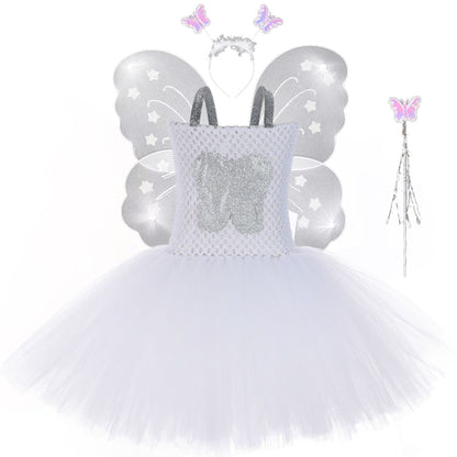 Halloween Character Cosplay Clothes Tooth Fairy Princess Dress White Pettiskirt Festival Costume