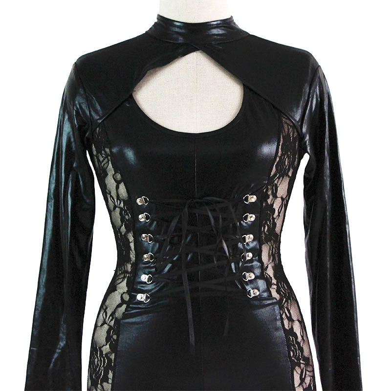 Women's Fashion One Piece Leather Costumes