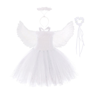 Halloween Character Cosplay Clothes Tooth Fairy Princess Dress White Pettiskirt Festival Costume