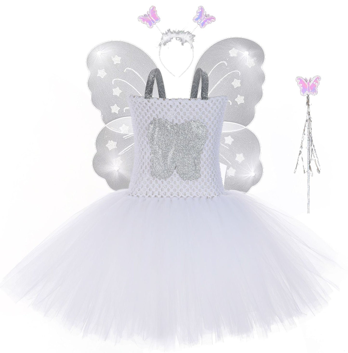 Halloween Character Cosplay Clothes Tooth Fairy Princess Dress White Pettiskirt Festival Costume